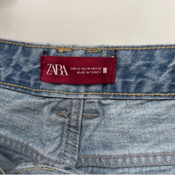 ZARA Z1975 mid rise relaxed fit turn up hem jeans - Picture 7 of 9
